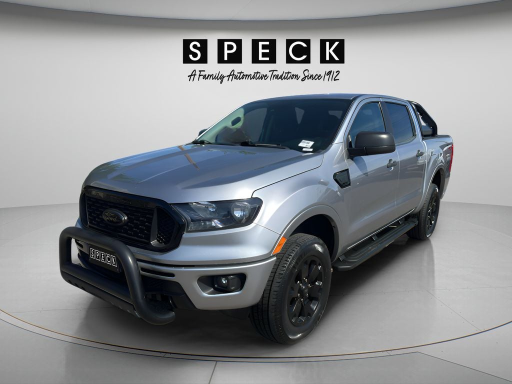 2021 Ford Ranger XLT in Iconic Silver Metallic — front three-quarter view