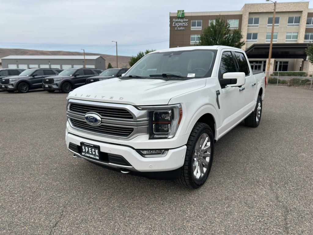 2021 Ford F-150 Limited in Star White Metallic Tri-Coat — front three-quarter view