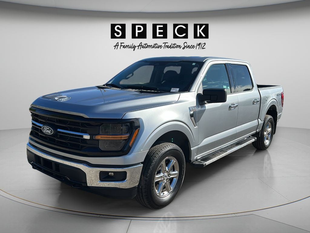 2025 Ford F-150 XLT in Iconic Silver Metallic — front three-quarter view