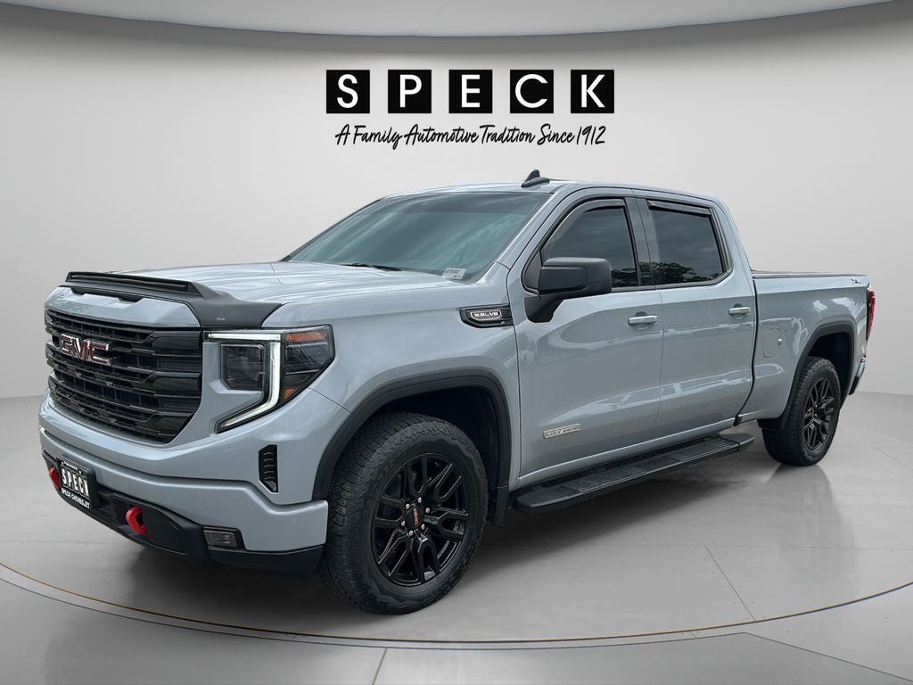 2024 GMC Sierra 1500 Elevation in Thunderstorm Gray — front three-quarter view