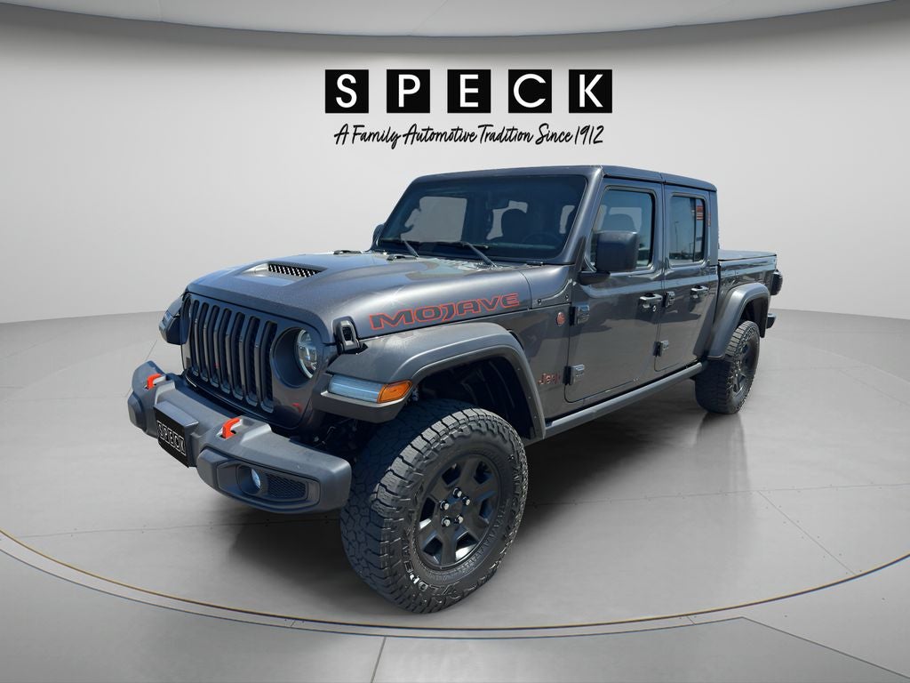 2021 Jeep Gladiator Mojave 4x4 in Gray — front three-quarter view