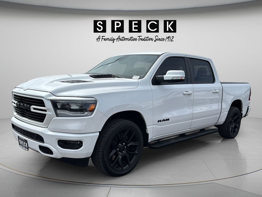 2019 RAM 1500 Rebel in White — front three-quarter view