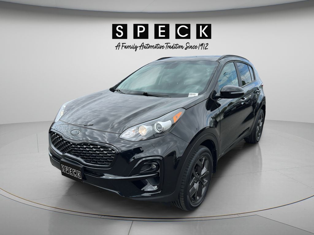 2022 Kia Sportage LX in Black — front three-quarter view