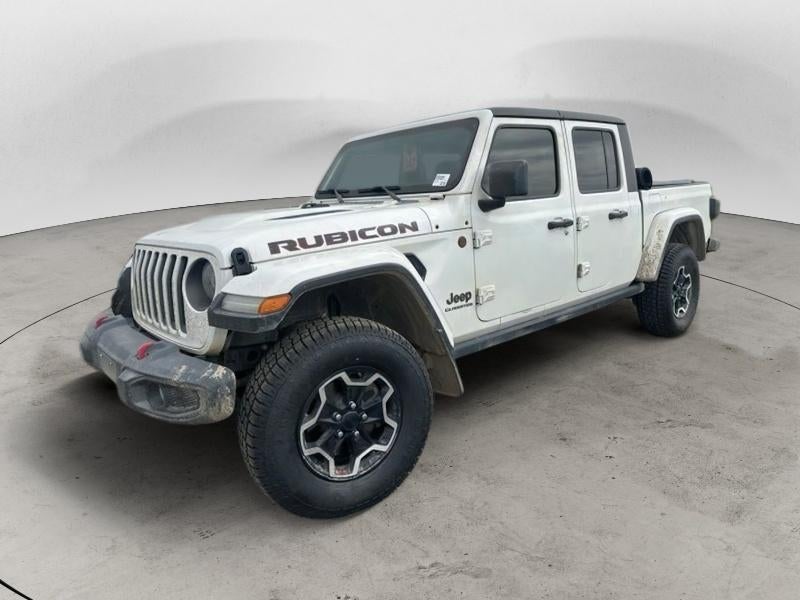 2020 Jeep Gladiator Rubicon in Bright White — front three-quarter view