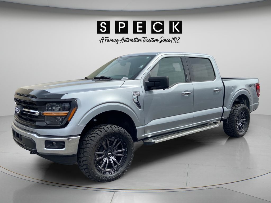 2024 Ford F-150 XLT in Iconic Silver Metallic — front three-quarter view