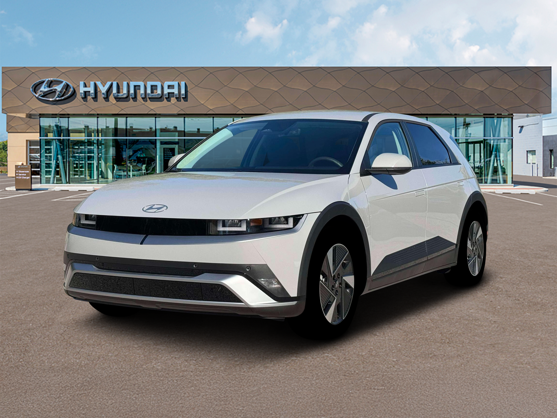 2026 Hyundai IONIQ 5 SEL in Cyber Gray — front three-quarter view
