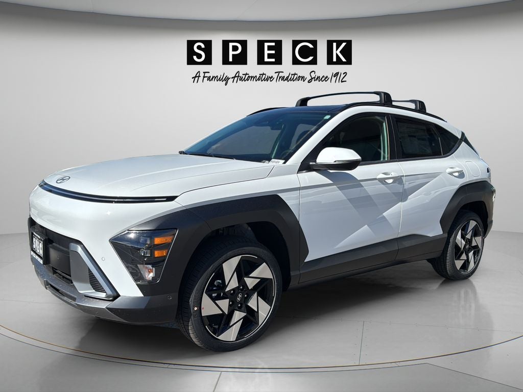 2026 Hyundai KONA Limited in Atlas White — front three-quarter view